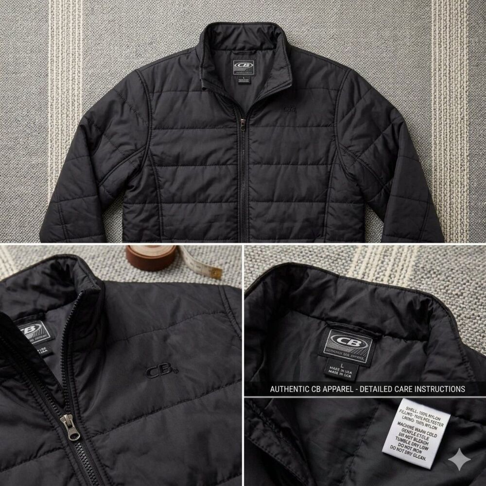 CB Sports Men’s Black Lightweight Quilted Puffer Jacket / Windbreaker - Size XL